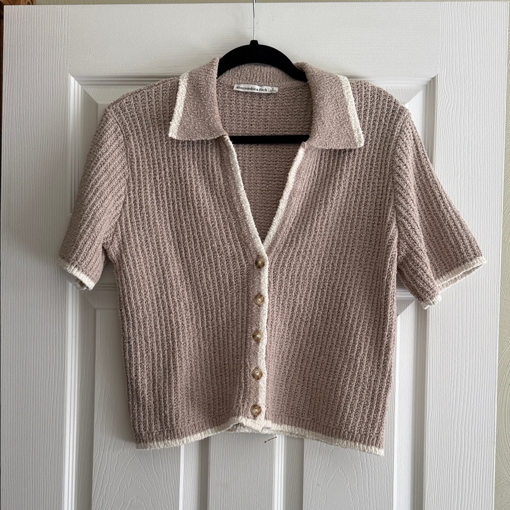 Abercrombie & Fitch Tan Knit Cardigan